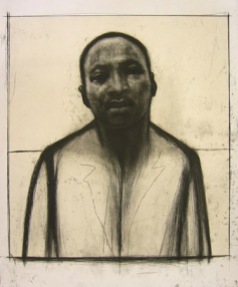 Martin Luther King, Jr., 2002 etching and aquatint with chine collé 20 x 16 inches
