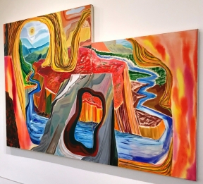 Oil on canvas on gallery wall at deCordova Sculpture Park and Museum